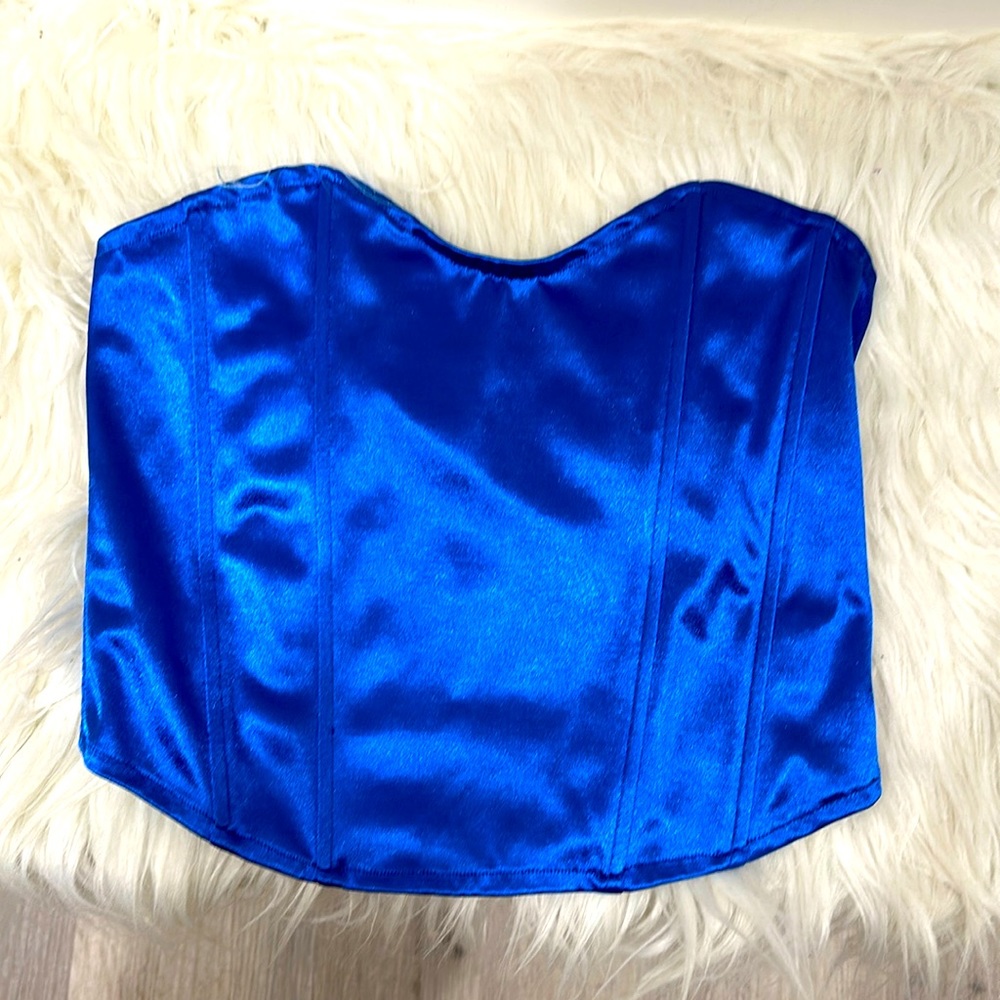 Satin blue corset